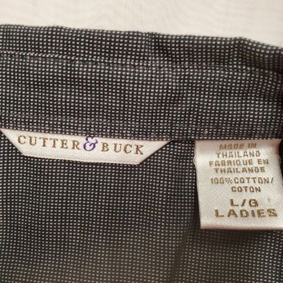 Cutter & Buck NFL Baltimore Ravens Black & White Small Check Button Front Blouse - Picture 8 of 10